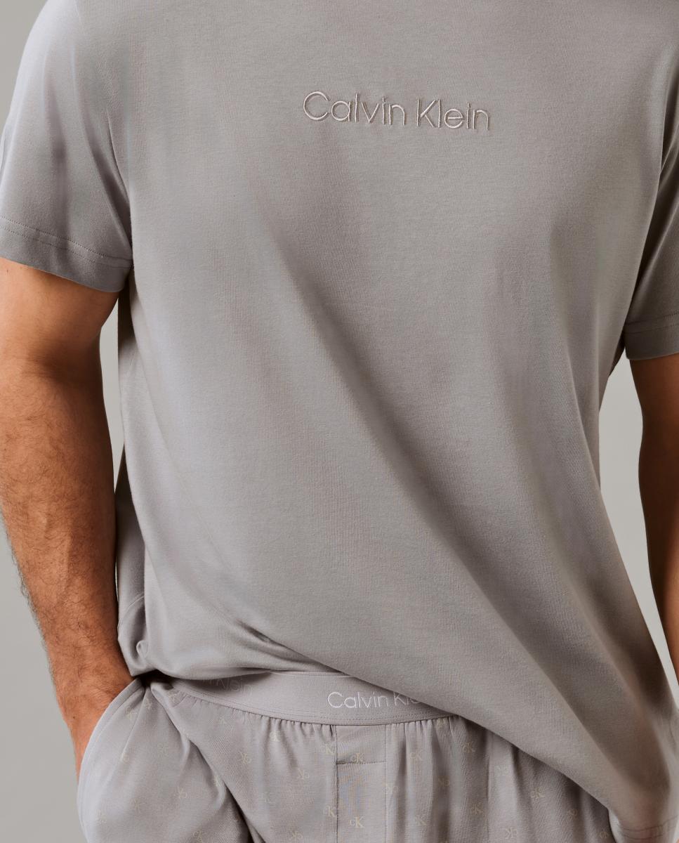 Conjunto de Pijama Curto Cinzento-7