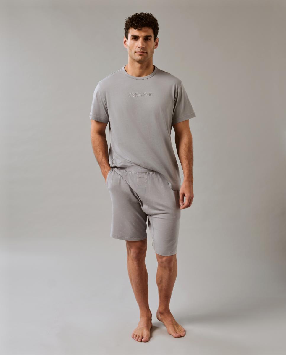 Conjunto de Pijama Curto Cinzento-10