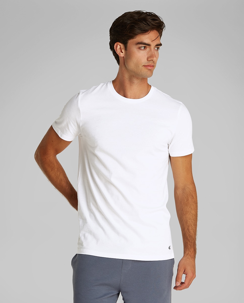 Pack de 3 T-shirts de Manga Curta com Gola Redonda Branco-1