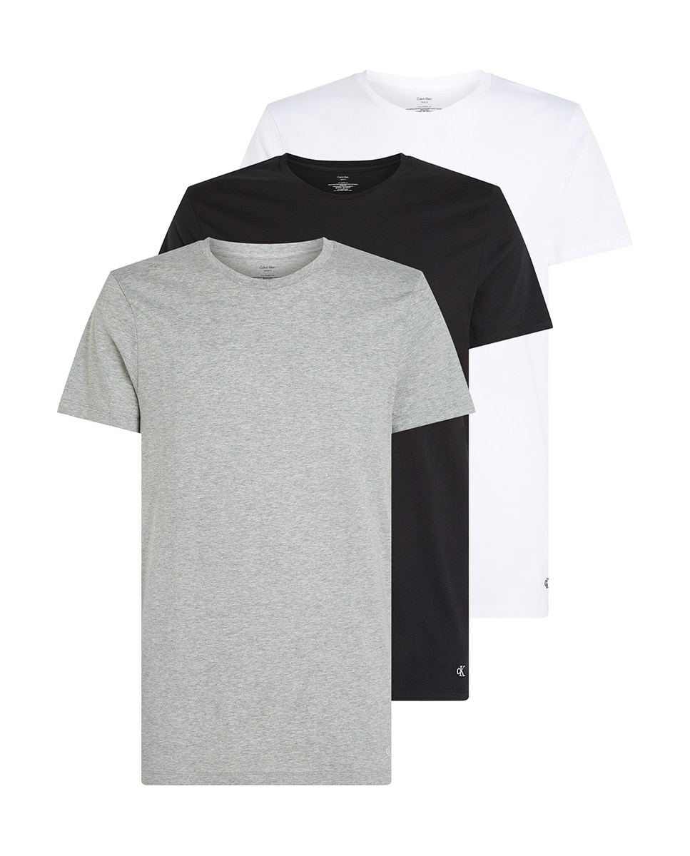 Pack de 3 T-shirts de Manga Curta com Gola Redonda Multicolor-4