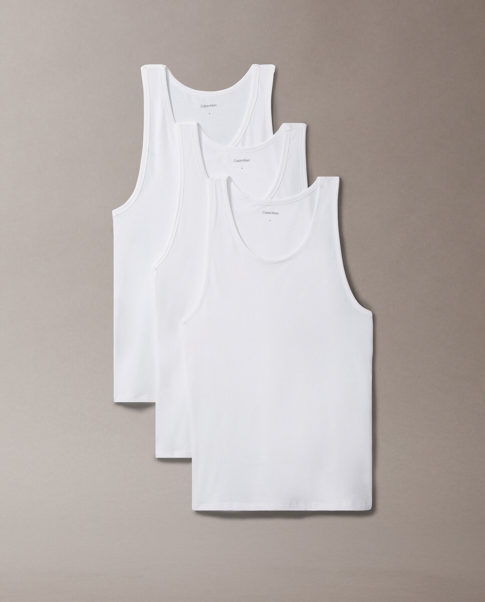 Pack de 3 camisetas de tirantes con cuello redondo - Calvin Klein - Blanco Blanco-5
