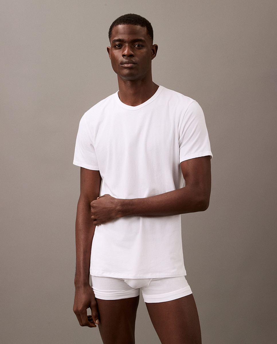 Pack de 3 T-shirts de Manga Curta com Gola Redonda Branco-1