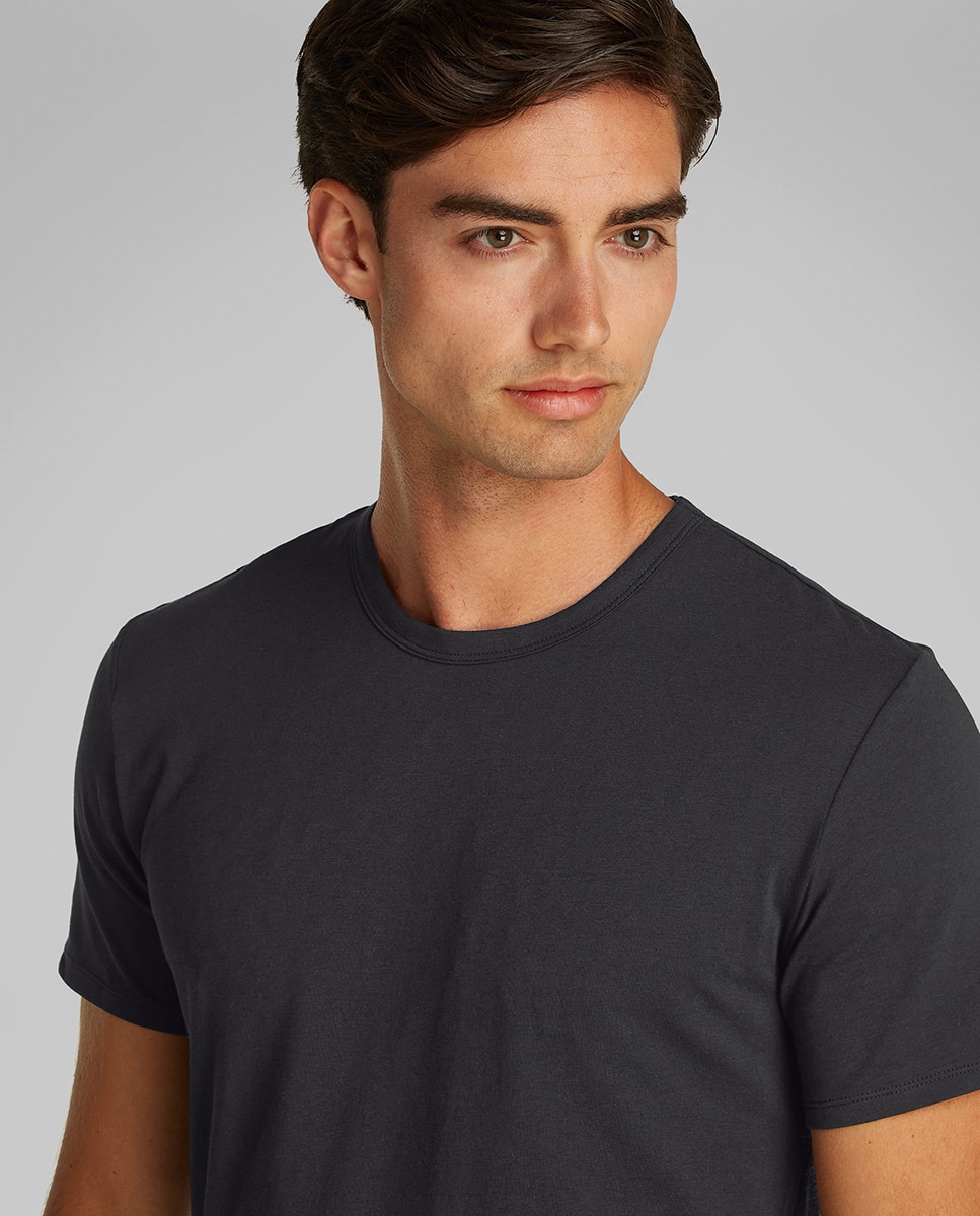 Pack de 3 T-shirts de Manga Curta com Gola Redonda Preto-3
