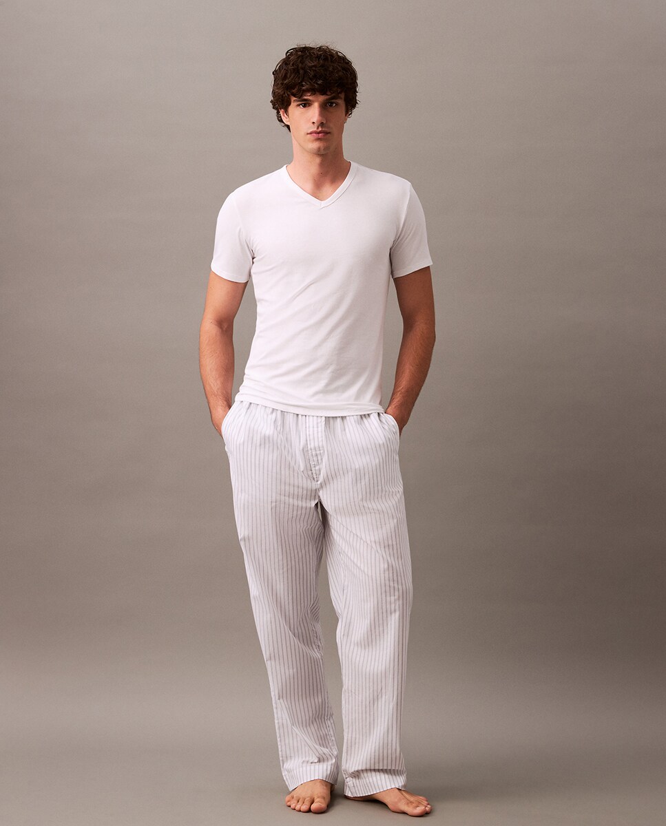 Pack de 3 T-shirts de Manga Curta com Decote em Bico Branco-6