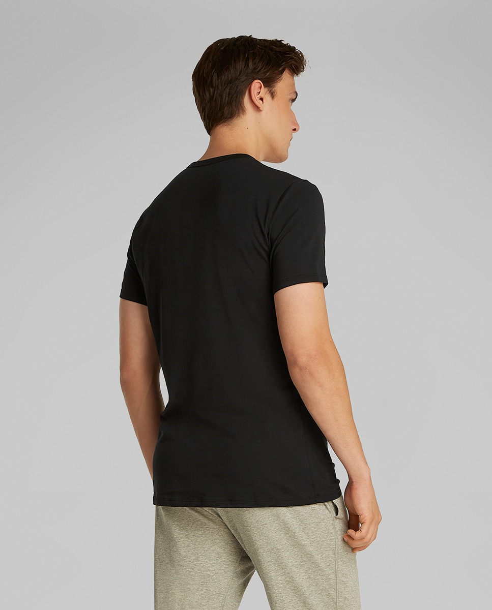 Pack de 3 T-shirts de Manga Curta com Decote em Bico Multicolor-2
