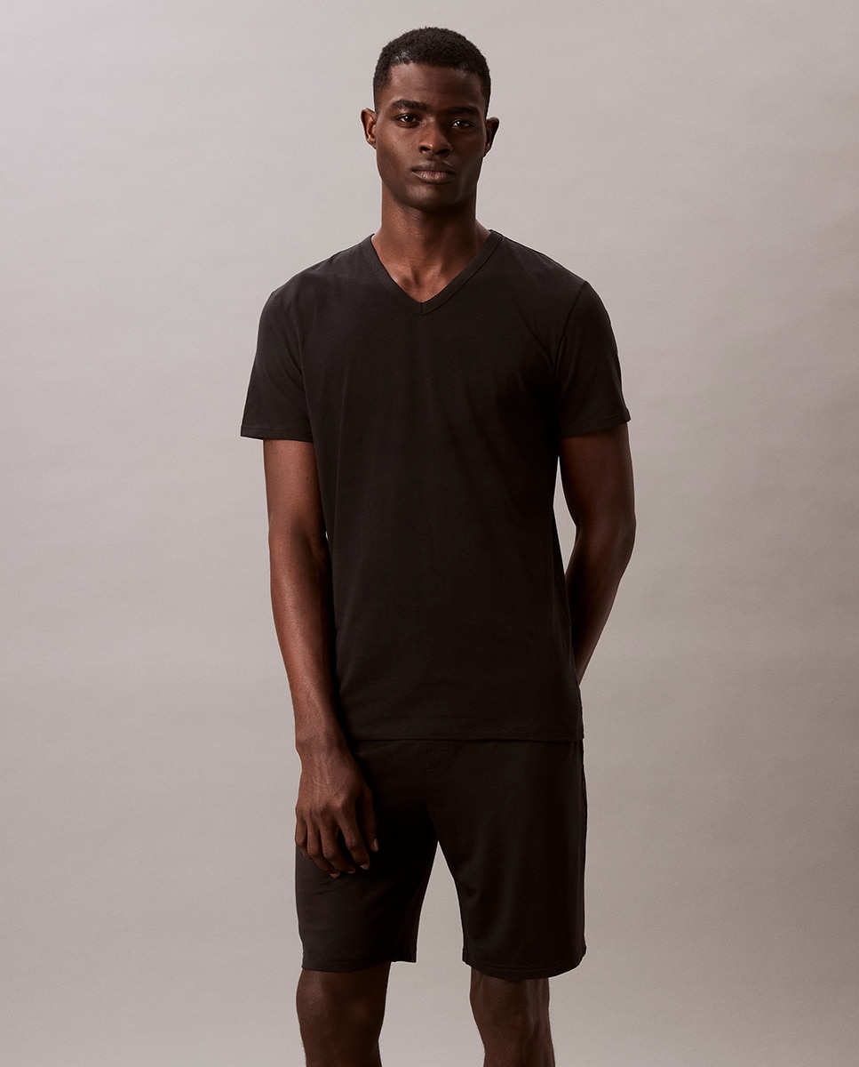 Pack de 3 camisetas de manga corta con cuello de pico - Calvin Klein - Negro Negro-1