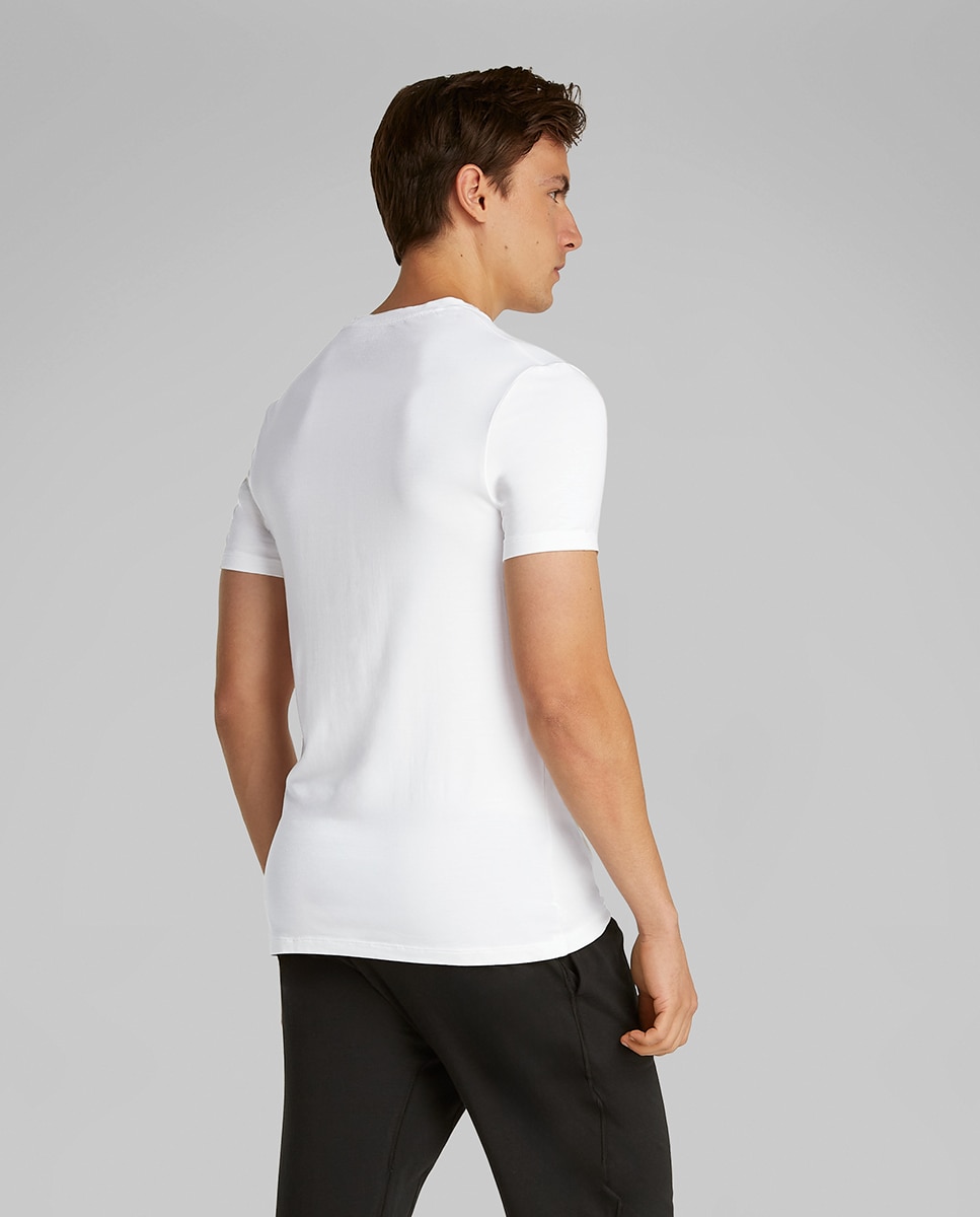 Camiseta de manga corta de cuello redondo - Calvin Klein - Blanco Blanco-2