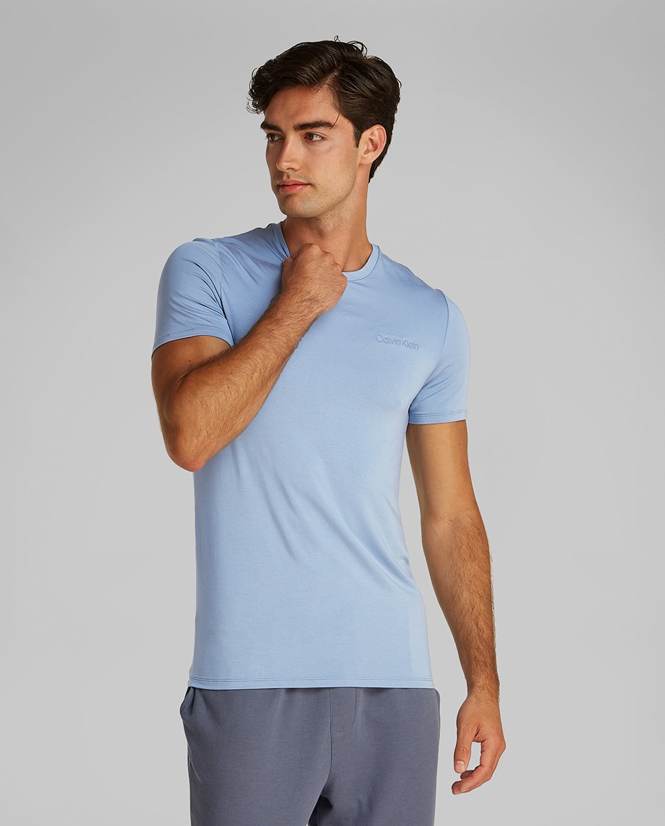 Camiseta de manga corta de cuello redondo - Calvin Klein - Azul índigo Azul índigo-1