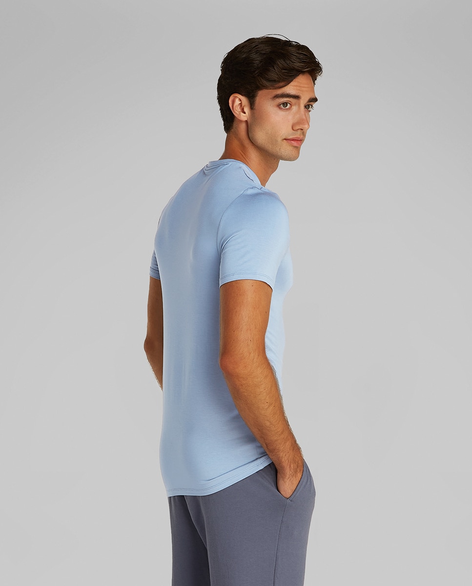 Camiseta de manga corta de cuello redondo - Calvin Klein - Azul índigo Azul índigo-2