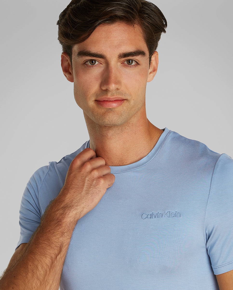 Camiseta de manga corta de cuello redondo - Calvin Klein - Azul índigo Azul índigo-3