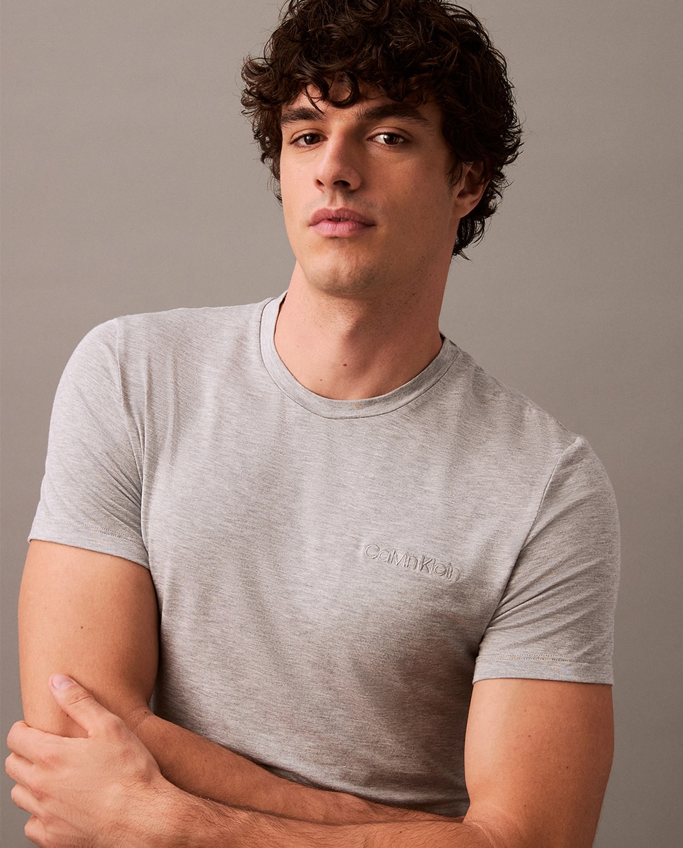 Camiseta de manga corta de cuello redondo - Calvin Klein - Gris Gris-3