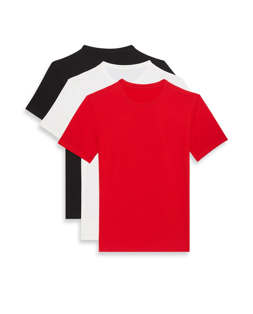 Pack de 3 T-shirts de Manga Curta Multicolor-7