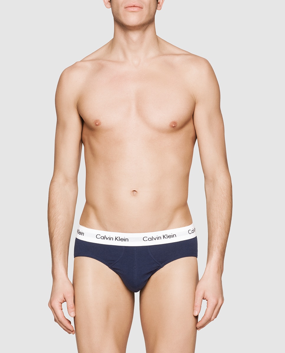 Pack de três slips de homem Calvin Klein em várias cores Estampado-5