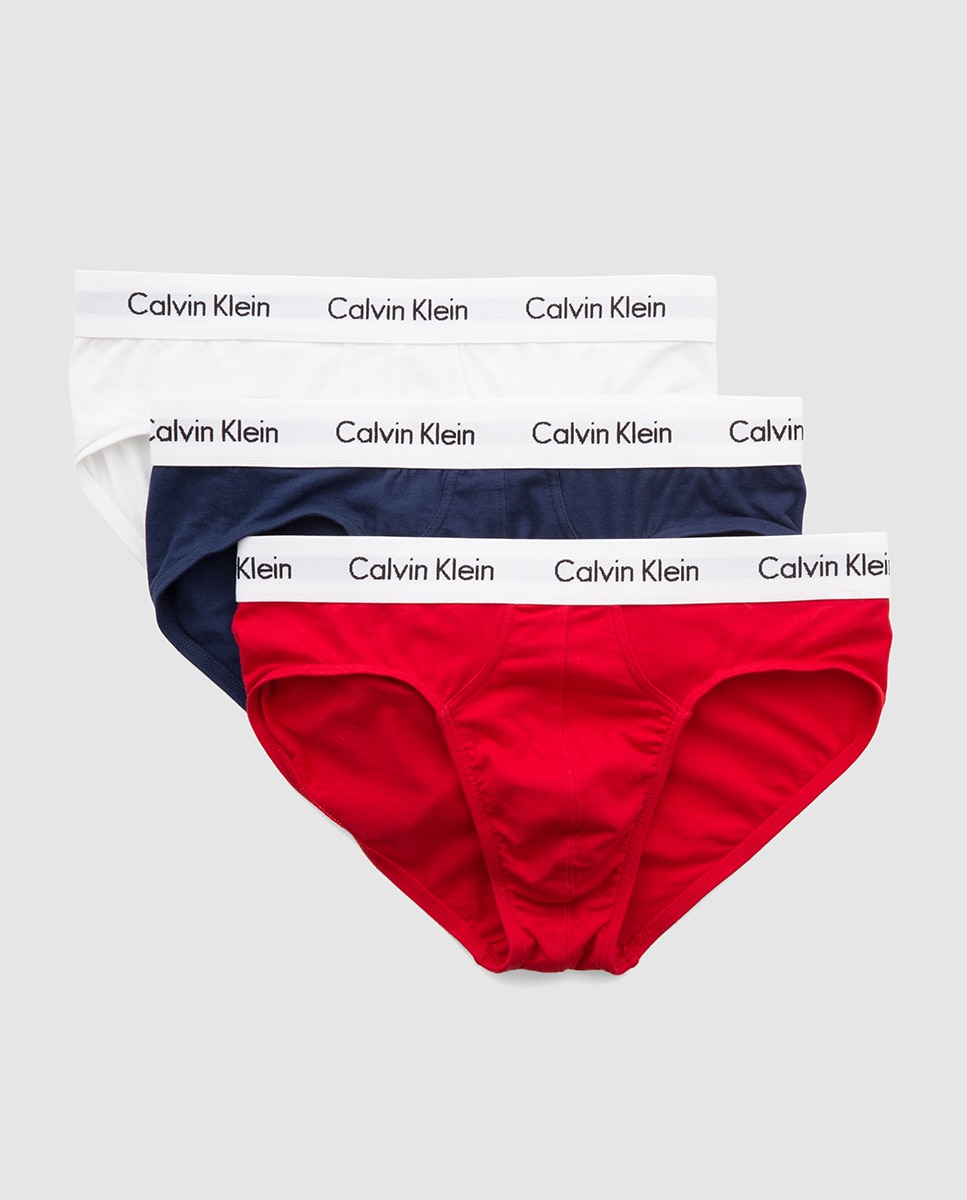 Pack de três slips de homem Calvin Klein em várias cores Estampado-6