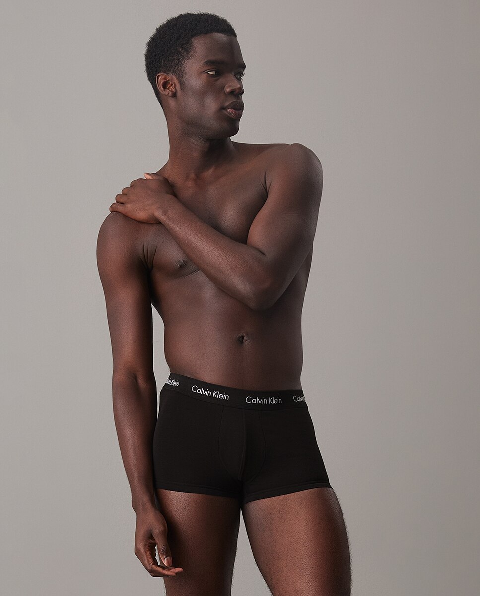 Pack de três boxers de malha pretos de homem Preto-1