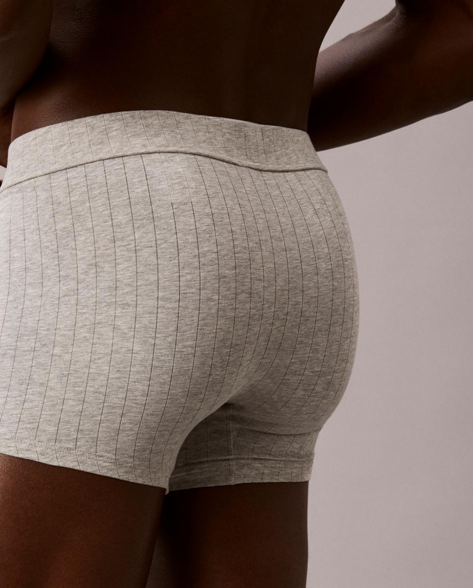 Boxers Curtos Individuais Cinzento-4
