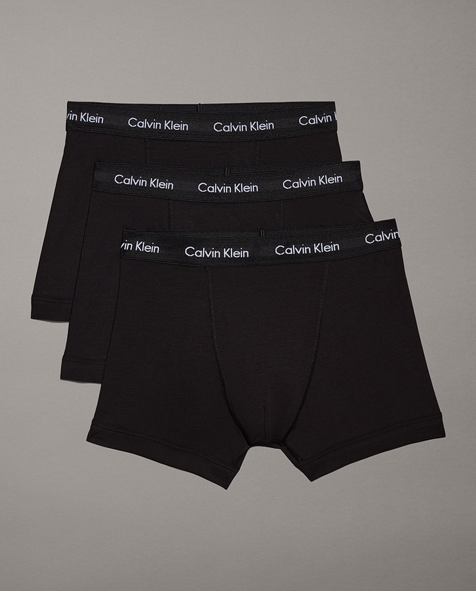 Pack de três boxers de malha pretos de homem Preto-1