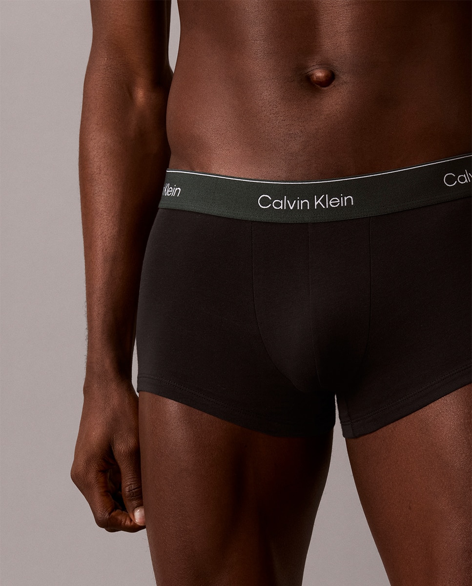 Pack de 3 bóxers de tiro bajo - Calvin Klein - Icon Cotton Stretch - Negro Negro-4