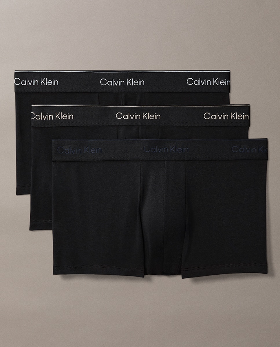 Imagen 0 de Pack de 3 bóxers de tiro bajo - Icon Cotton Stretch Negro