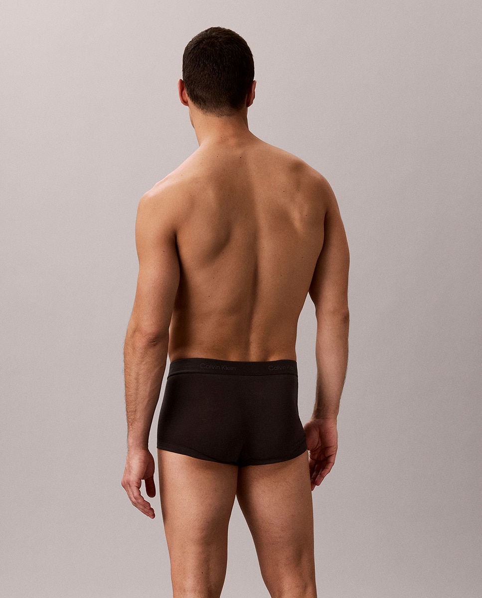 Pack de 3 Boxers de Cintura Baixa - Icon Cotton Stretch Preto-3