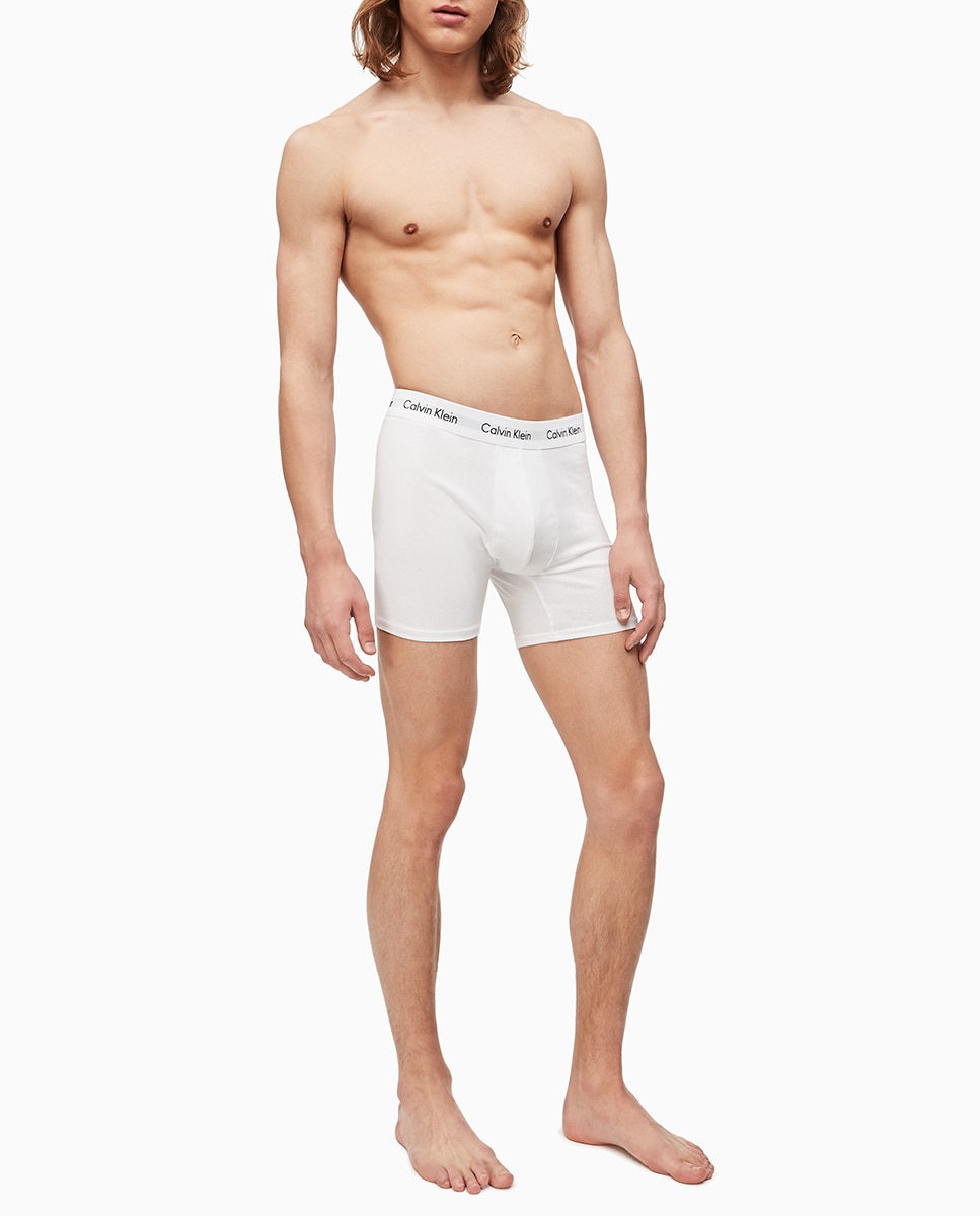 Pack de três boxers de malha de homem Calvin Klein em diversas cores Estampado-3
