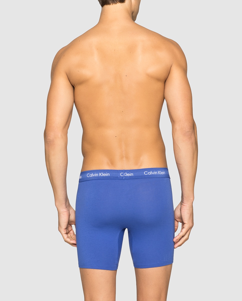 Pack de três boxers de malha de homem Calvin Klein em diversas cores Estampado-4
