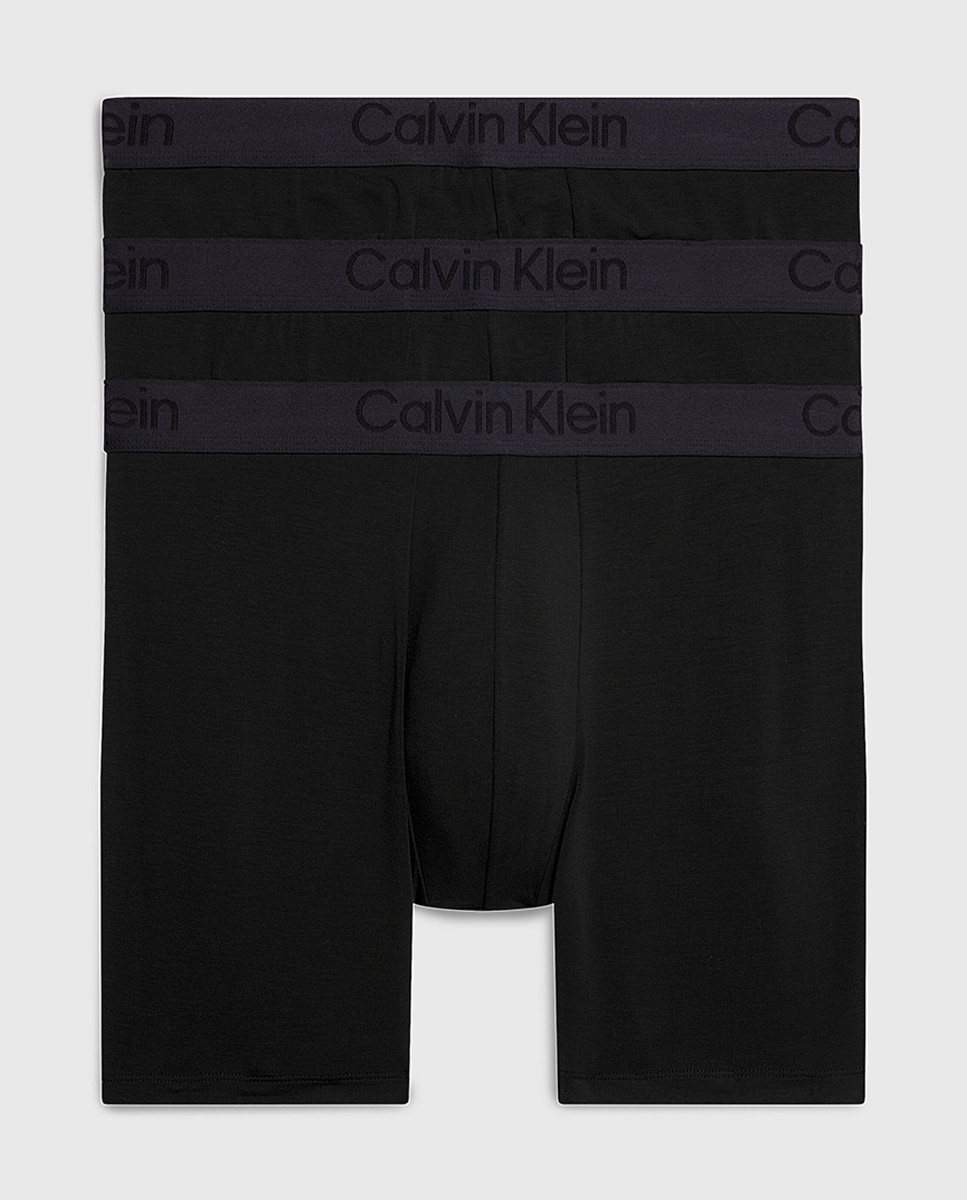 Pack de 3 Boxers Compridos - CK Black Preto-1