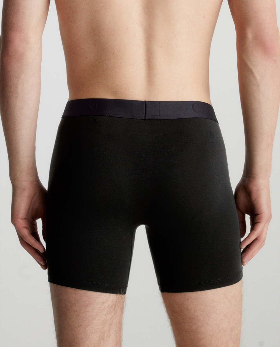 Pack de 3 Boxers Compridos - CK Black Preto-3