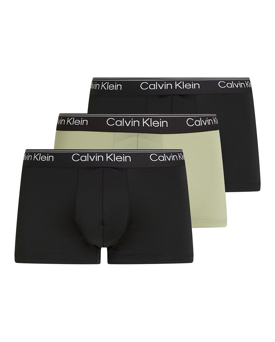 Pack de 3 Boxers Justos de Cintura Baixa Preto-1