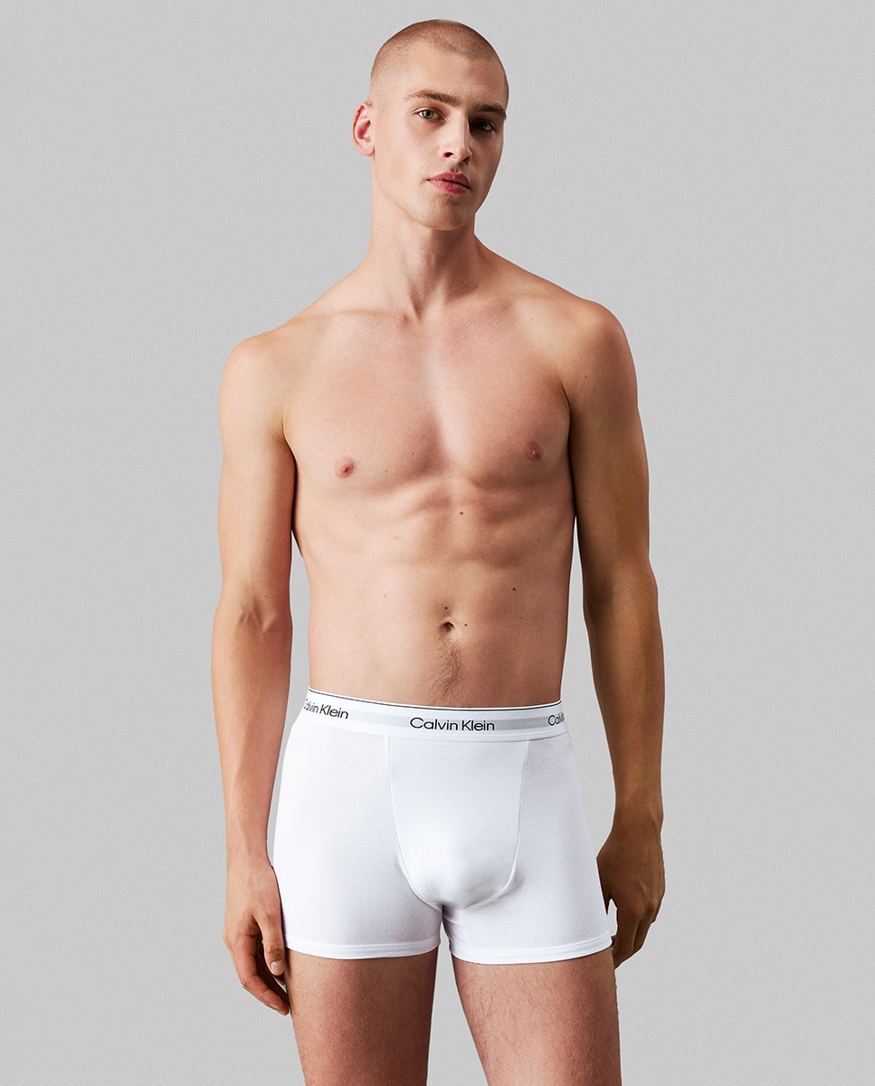 Pack de 3 Boxers Justos Folgados com Pinça - Icon Cotton Stretch Branco-2