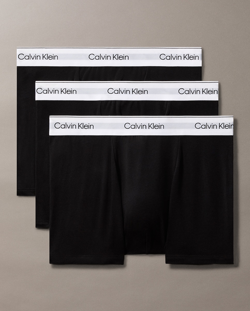 Pack de 3 Boxers Justos Folgados com Pinça - Icon Cotton Stretch Preto-1