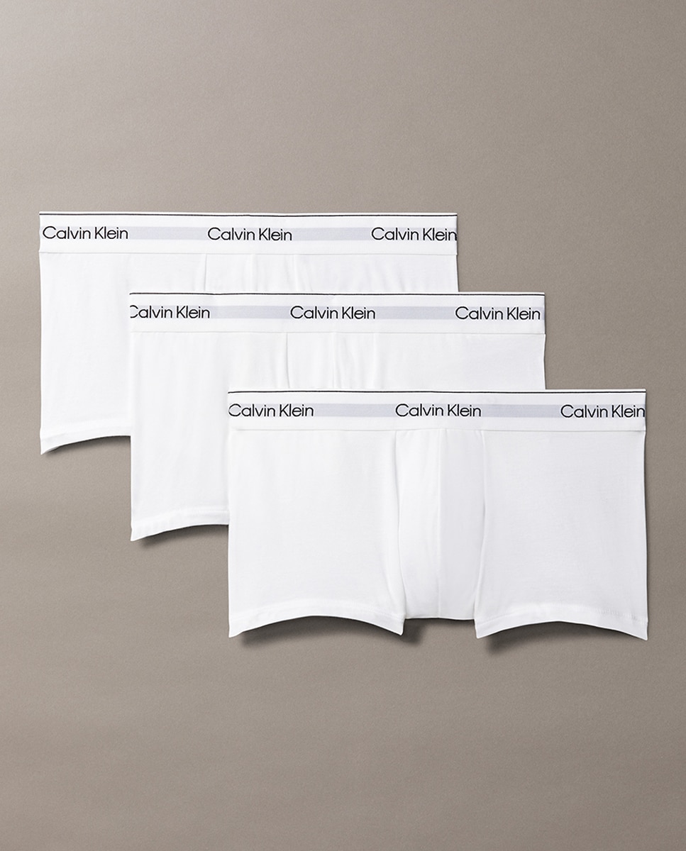 Pack de 3 Boxers Justos de Cintura Baixa - Icon Cotton Stretch Branco-1