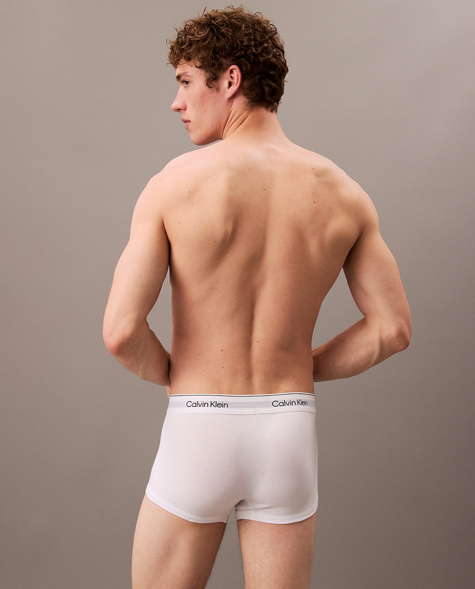 Pack de 3 Boxers Justos de Cintura Baixa - Icon Cotton Stretch Branco-6