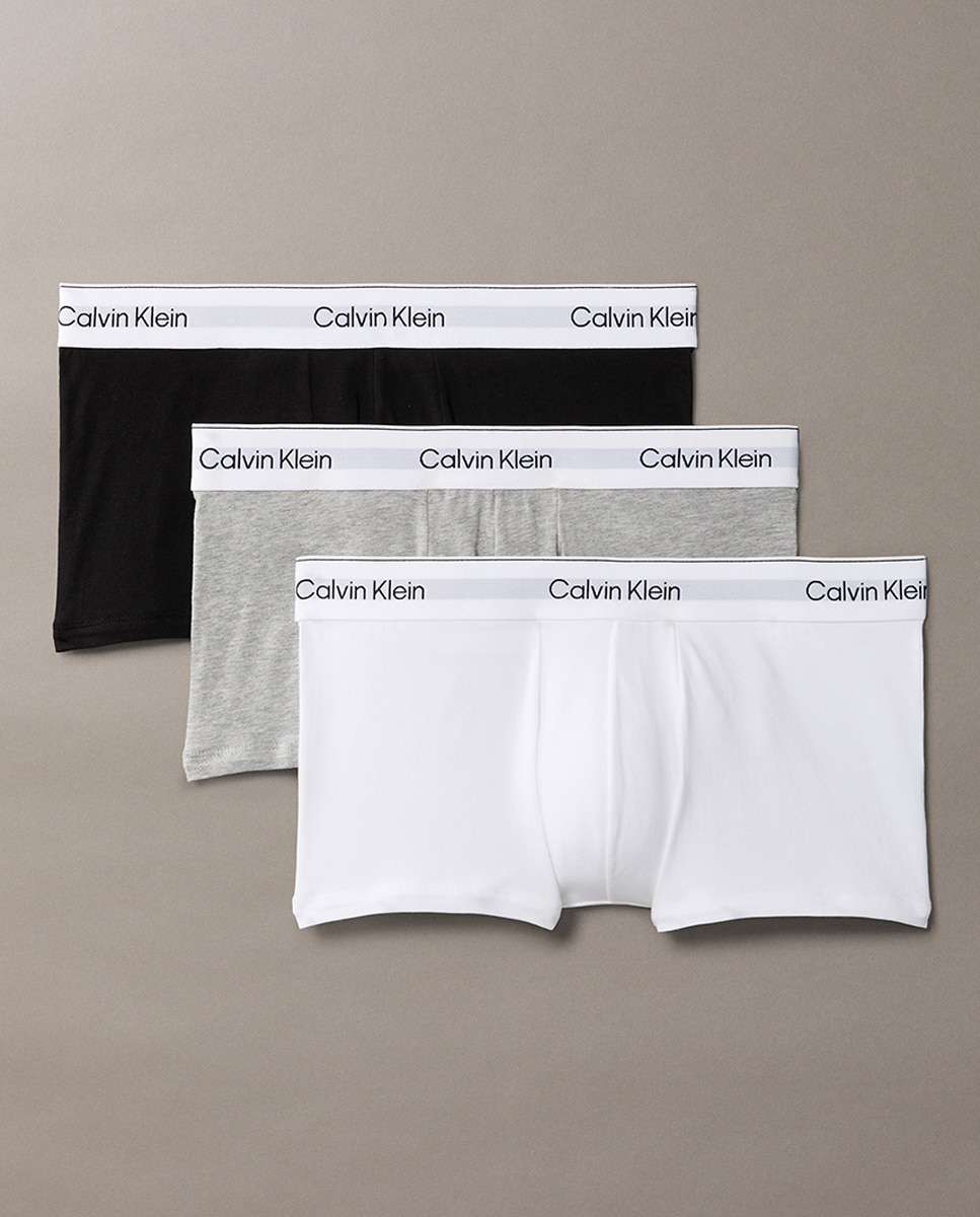 Pack de 3 Boxers Justos de Cintura Baixa - Icon Cotton Stretch Multicolor-1