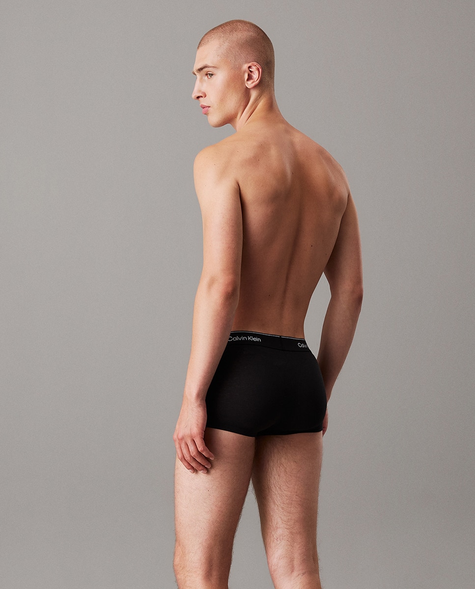 Pack de 3 Boxers Justos de Cintura Baixa - Icon Cotton Stretch Preto-2