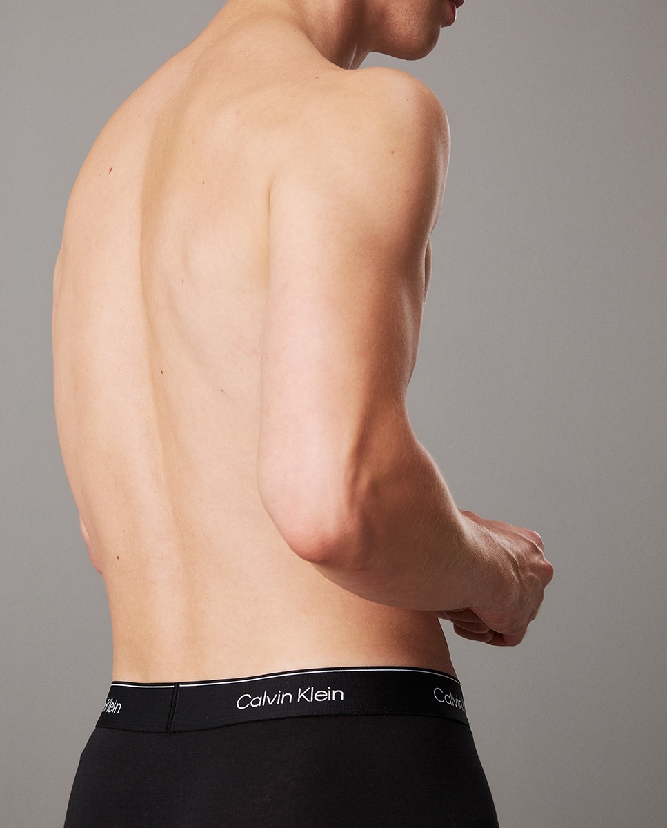 Pack de 3 Boxers Justos de Cintura Baixa - Icon Cotton Stretch Preto-3