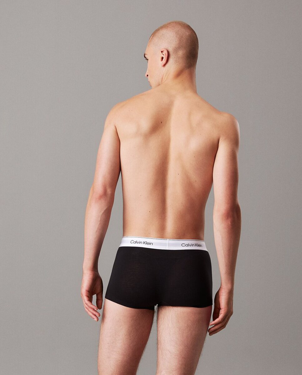 Pack de 3 Boxers Justos de Cintura Baixa - Icon Cotton Stretch Preto-3