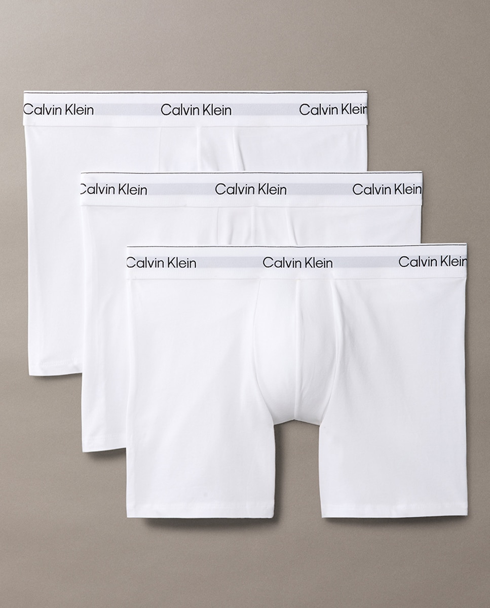 Pack de 3 Boxers Compridos - Icon Cotton Stretch Branco-1