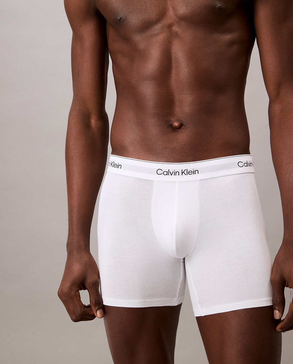 Pack de 3 Boxers Compridos - Icon Cotton Stretch Branco-4