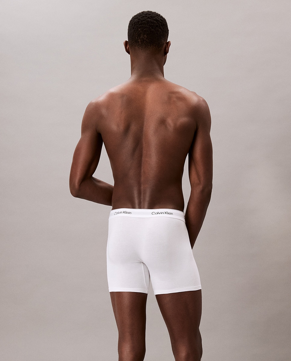 Pack de 3 Boxers Compridos - Icon Cotton Stretch Branco-5