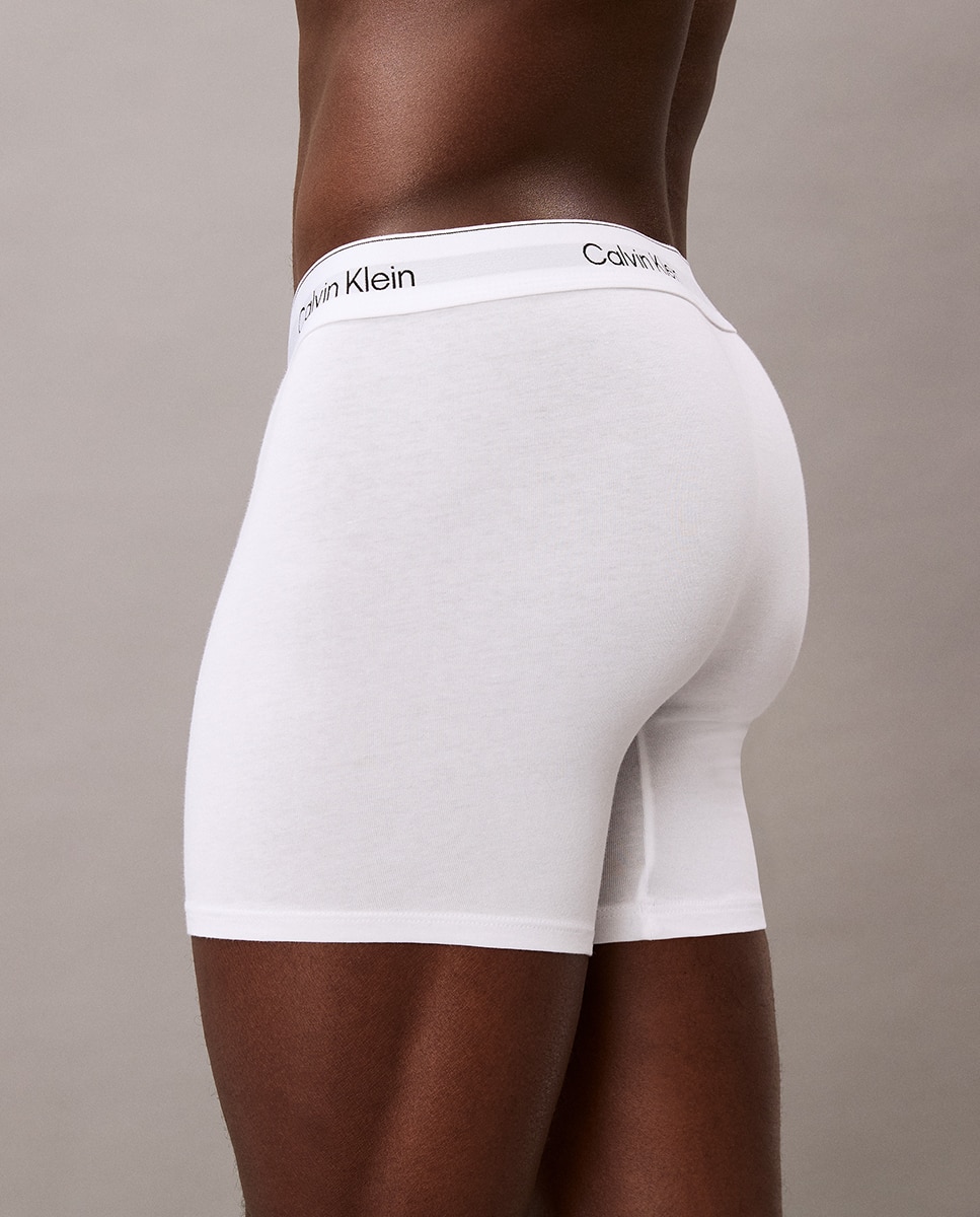 Pack de 3 Boxers Compridos - Icon Cotton Stretch Branco-6