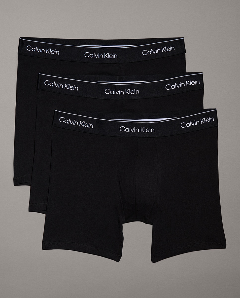 Pack de 3 Boxers Compridos - Icon Cotton Stretch Preto-5