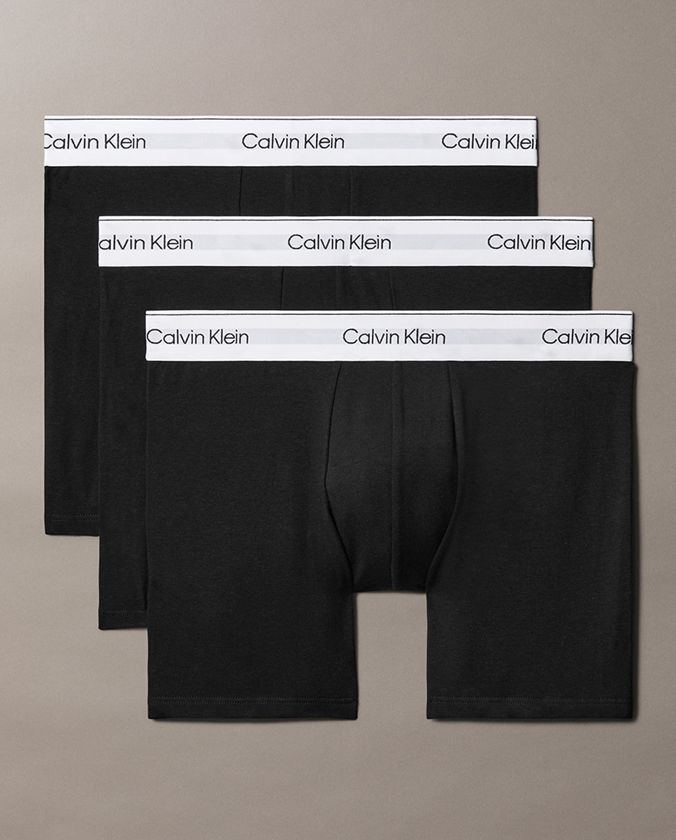 Pack de 3 Boxers Compridos - Icon Cotton Stretch Preto-7