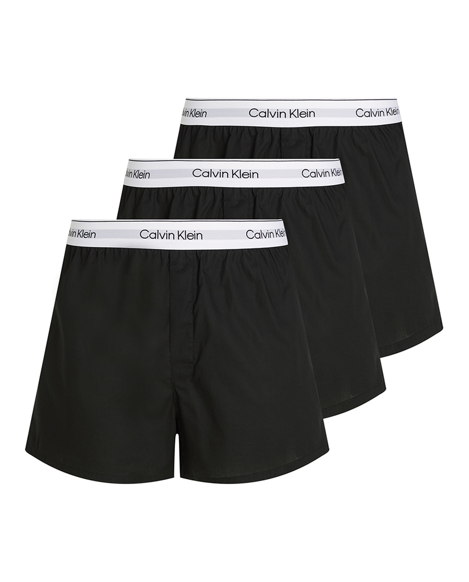 Pack de 3 Boxers Largos Slim - Icon Cotton Stretch Preto-6