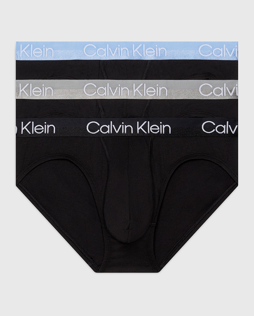 Pack de 3 slips - Calvin Klein - Modern Structure - Negro Negro-7