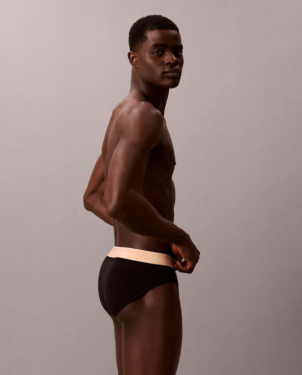 Imagen 3 de Pack de 3 slips - Calvin Klein - Icon Cotton Stretch - Negro Negro