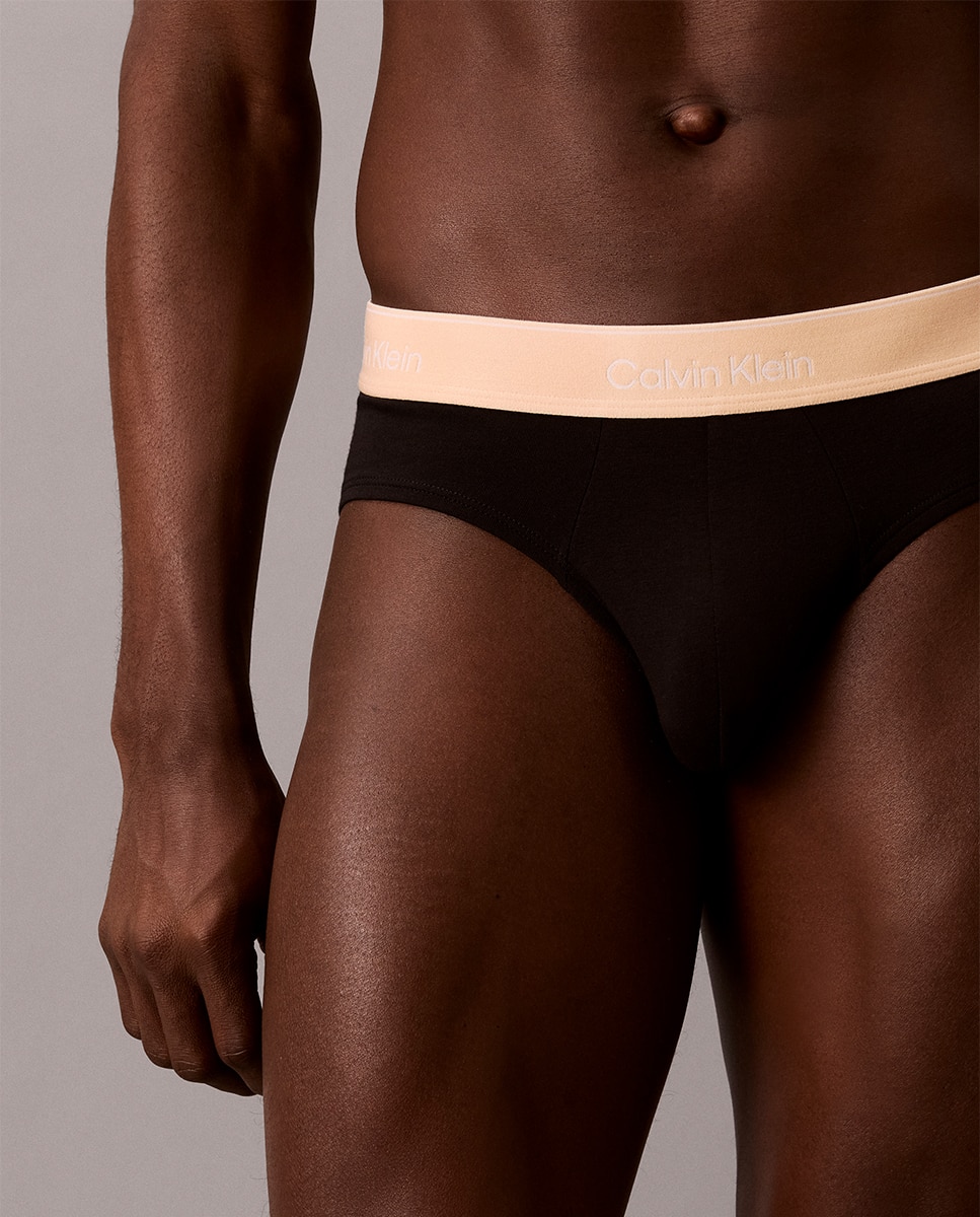 Imagen 4 de Pack de 3 slips - Calvin Klein - Icon Cotton Stretch - Negro Negro