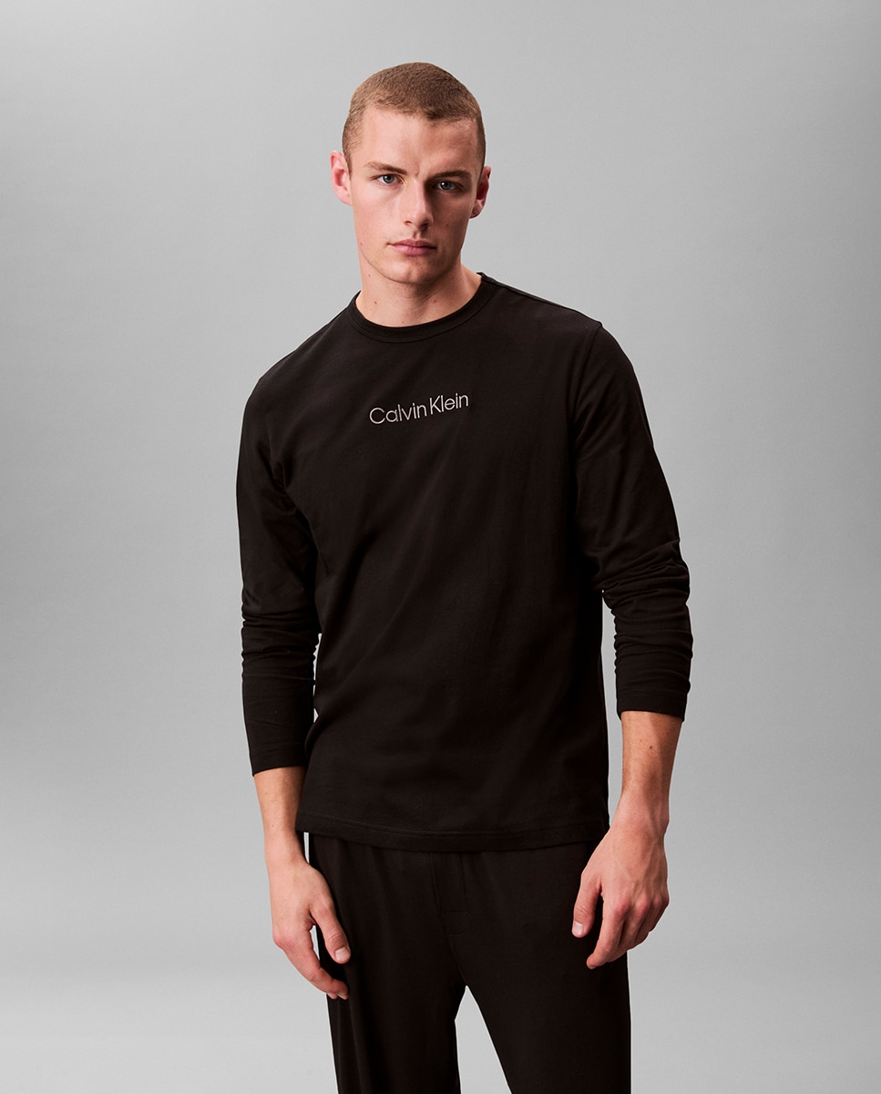 Camisola de manga comprida Preto-1