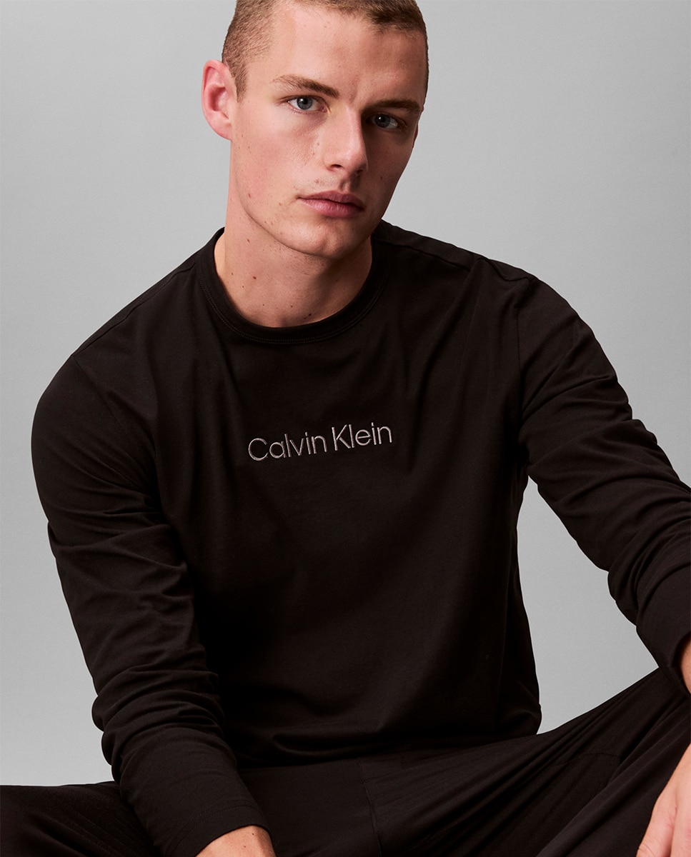 Camisola de manga comprida Preto-3