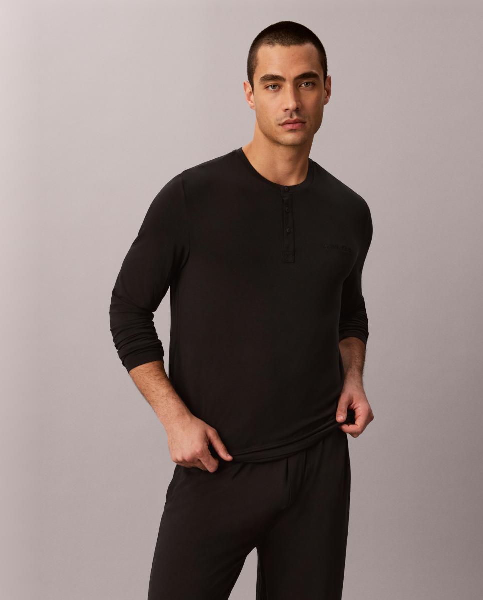 Camisola de manga comprida Preto-1